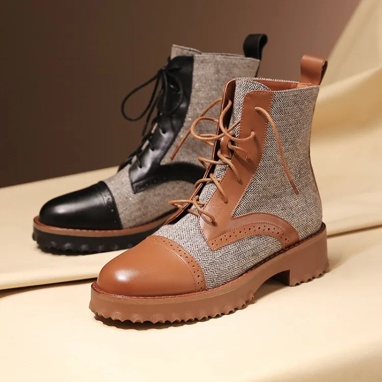 MLJUESE/женские ботильоны из коровьей кожи Зимние Короткие Плюшевые Ботинки