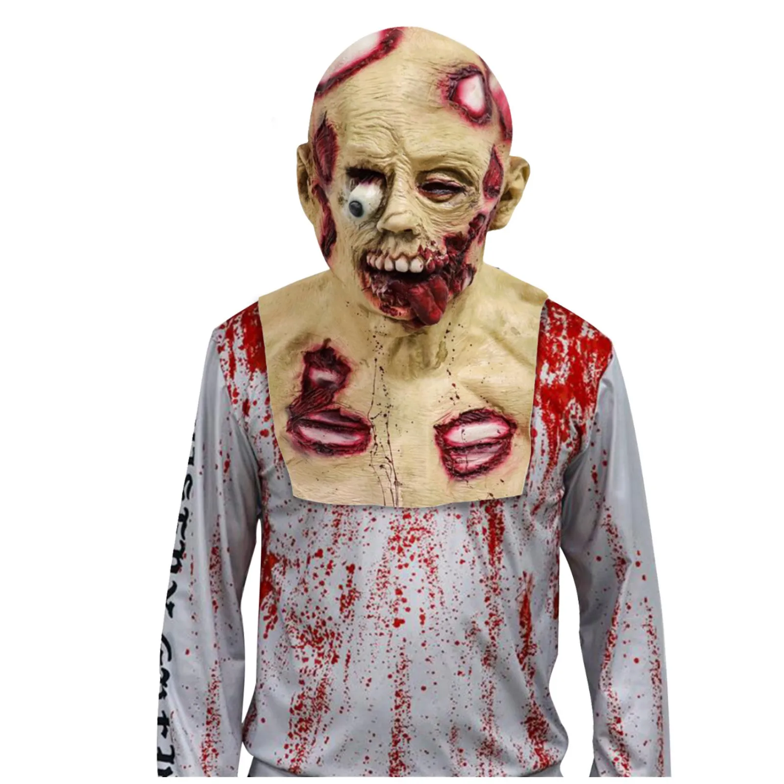 

Realistic Scary Skull Maskfull Head Latex Horror Ghost Halloween Party Mask Costume Cosplay Props For Adult Skull Headgear Mask