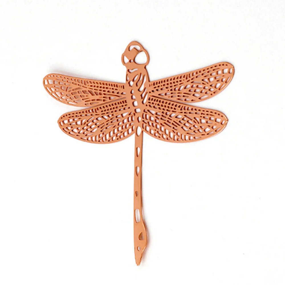 

2PCS Stainless Steel Dragonfly Shape Plating Brass Hollow Clip Golden