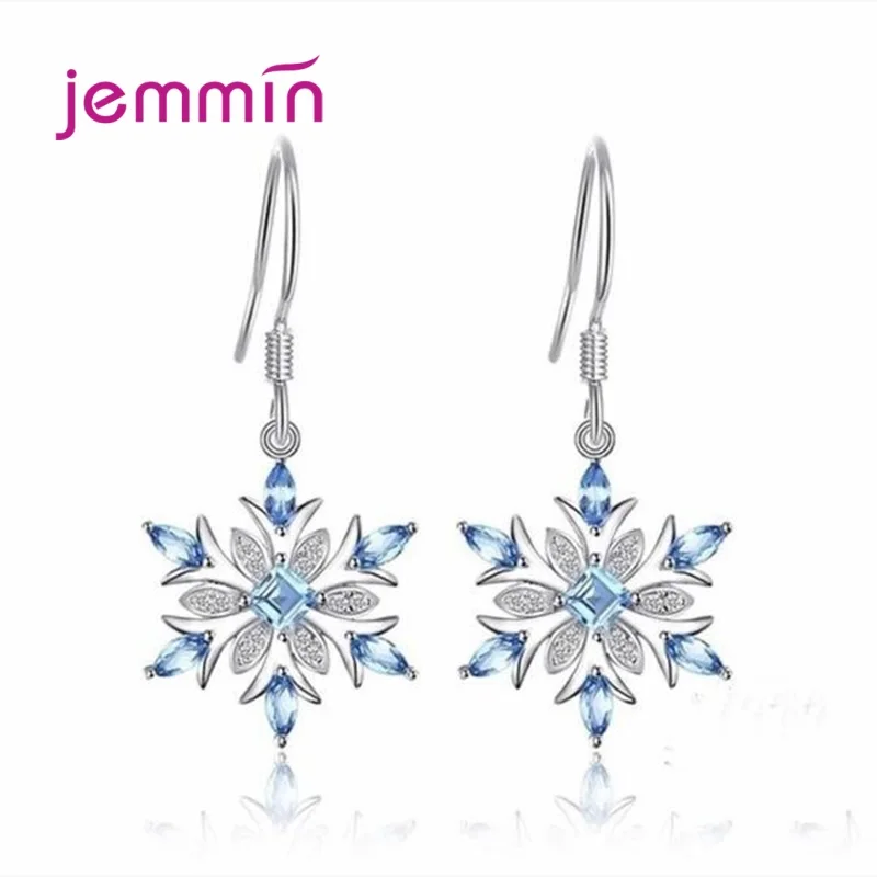 

Real 925 Sterling Silver Earrings for Women Bridal AAAA+ Crystal Zircon Flower Drop Dangle Earrings Wedding Fine Jewelry
