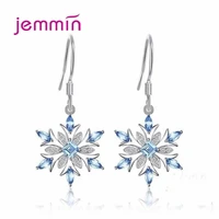 real 925 sterling silver earrings for women bridal aaaa crystal zircon flower drop dangle earrings wedding fine jewelry