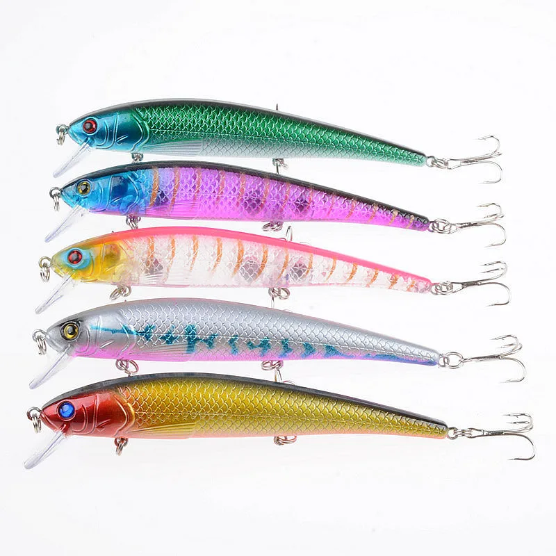 

5 шт./лот 12,5 см/17 г подвесные приманки в виде гольяна, приманка, кренкбейт, снасть для морской рыбалки, пластиковые воблеры для ловли окуня