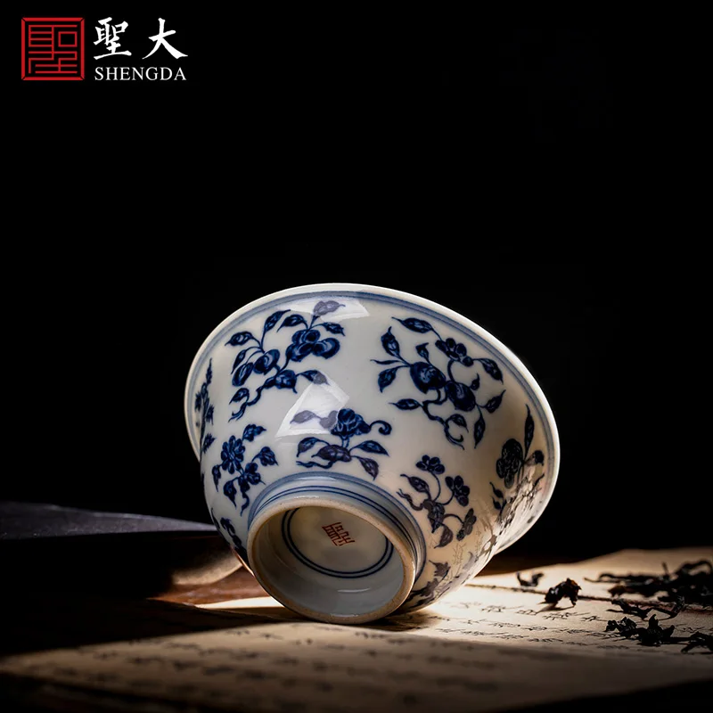 

Чашка ручная роспись фарфоровые чашки разбитые ветки и Зернистость керамическая чашка кунг-фу для мастеров Цзиндэчжэнь чайное обслуживани...