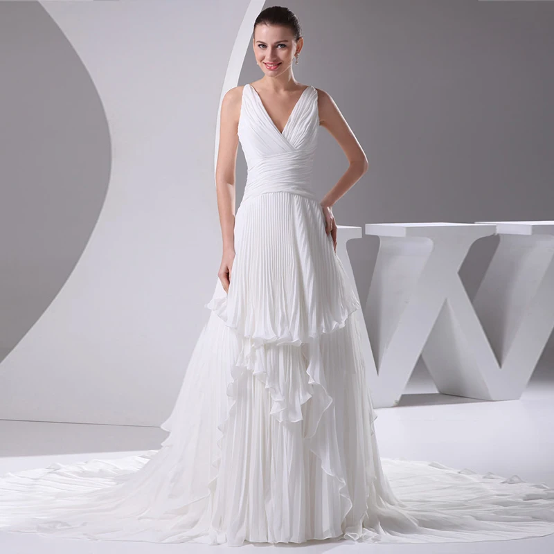 Элегантные женские длинные свадебные платья 2020 шифоновые облегающие вечерние с v