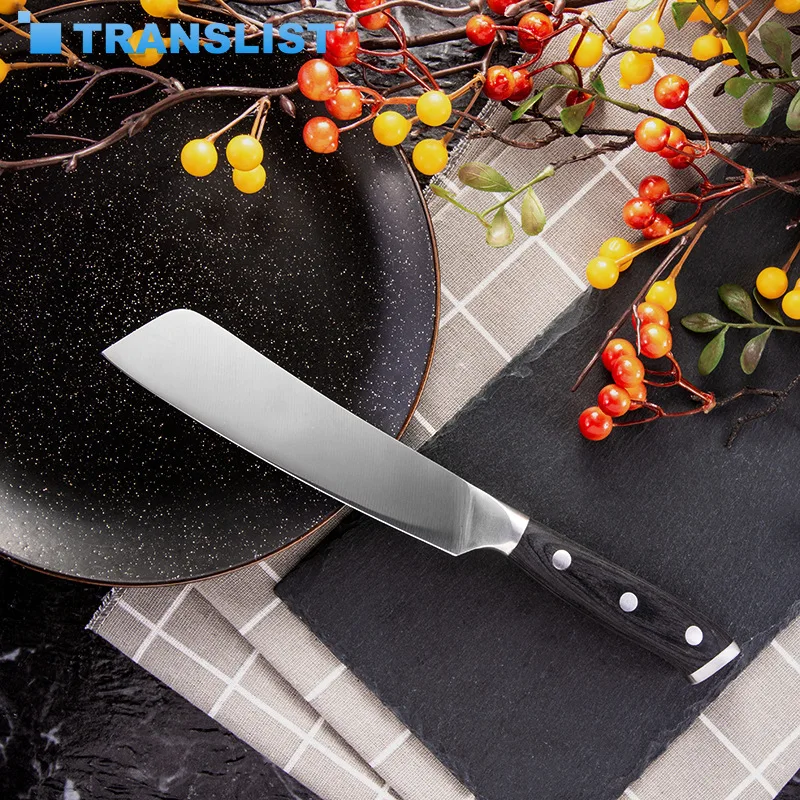 

Japanese Utility Kitchen Knives Cleaver 4Cr14 Stainless Steel Chef Knives Fish Vegetable Slicing Knife Color Wood Handle