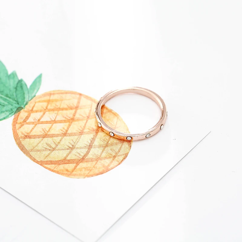 Buipoey горячая Распродажа пара Кольца однорядные розовое бело-золотые стразы