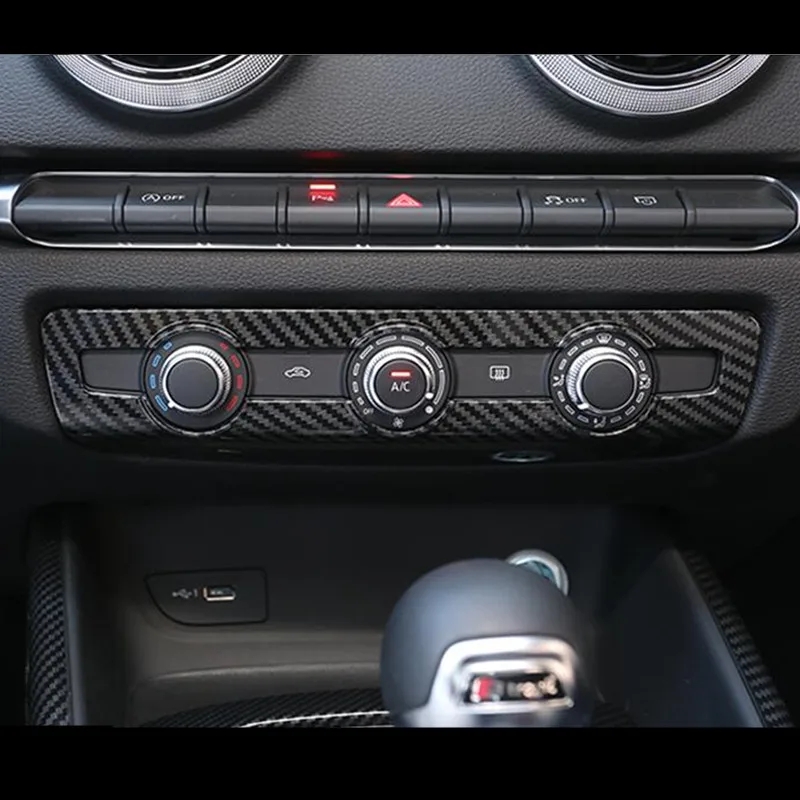 Центральная консоль кондиционера ручка панели Dedcoration Крышка Накладка для Audi A3 8V- ABS углеродное волокно цветной автомобильный Стайлинг
