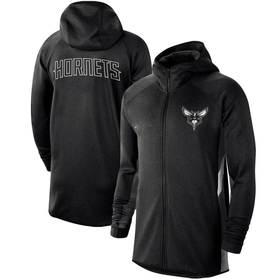 

Men Charlotte Heathered Black Hornets Authentic Showtime Therma Flex Performance Full-Zip Hoodie