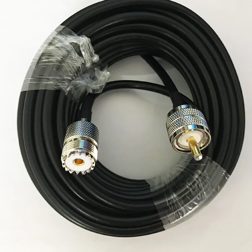 Коаксиальный кабель RG58 UHF PL259 штыревой к UHF SO239 гнездовой соединитель косичка коаксиальный кабель 50 см 1 м 2 м 3 м 5 м 10 м 15 м 20 м 30 м