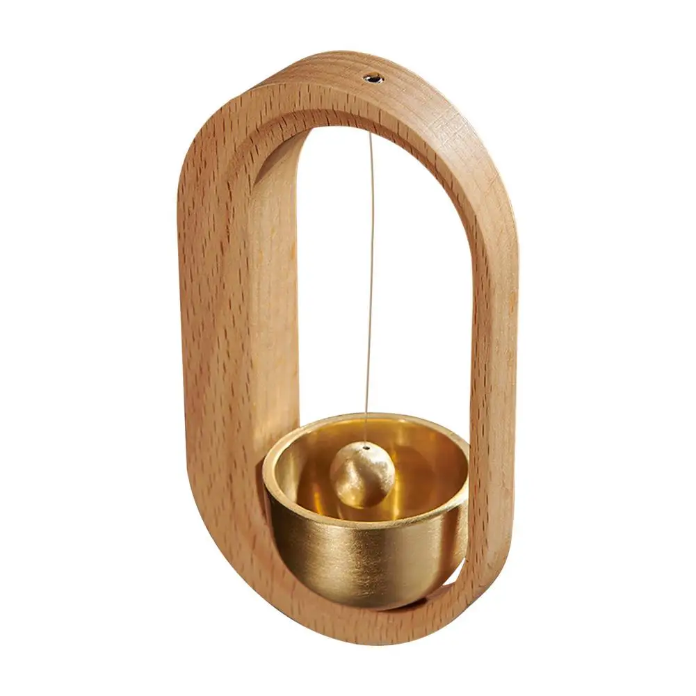 

Solid Wooden Wind Chimes Solid Durable Natural Hand-processed And Polished Exquisite Brass Desk Doorbell Widely Used In Home