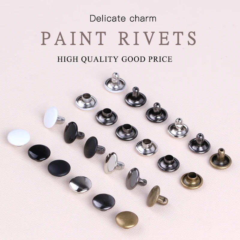 100 шт. железные двусторонние заклепки черный ремешок для рисования Фотосумка