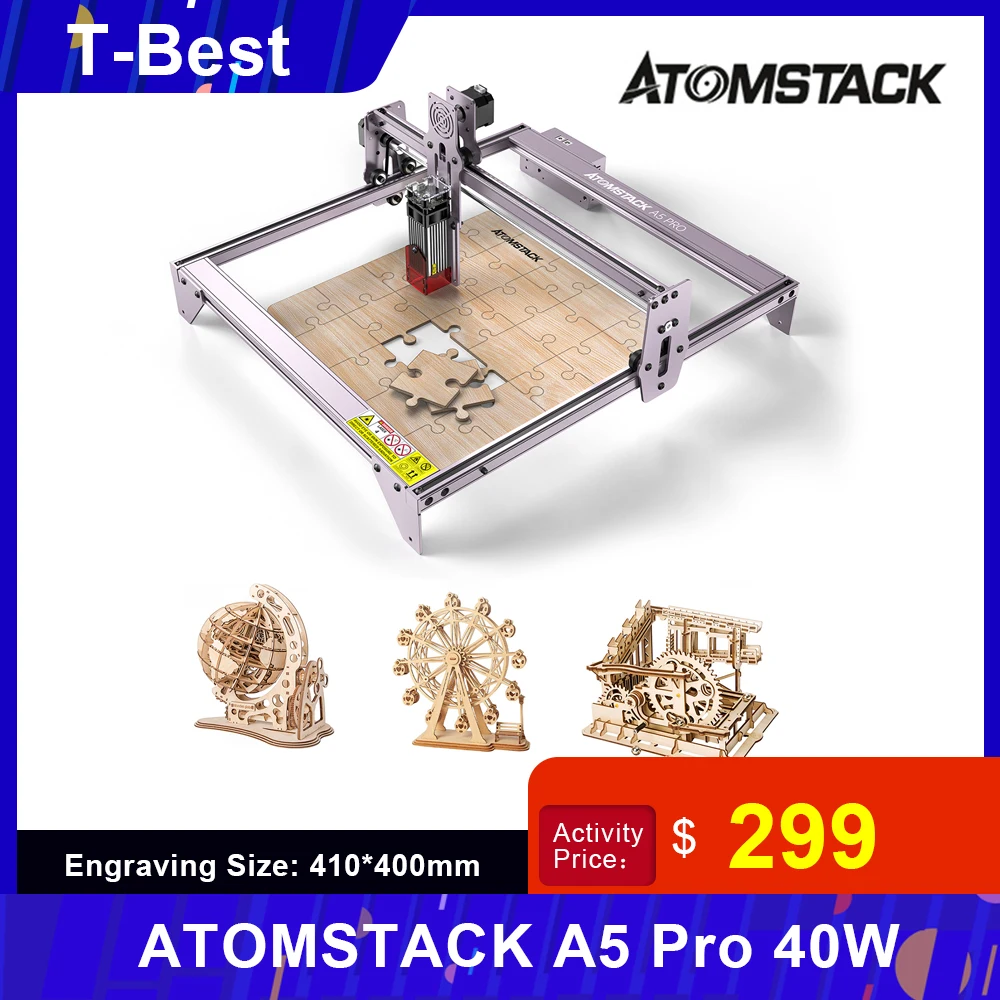 Лазерный гравер ATOMSTACK A5 Pro 40 Вт Настольный станок с ЧПУ сделай сам для лазерной