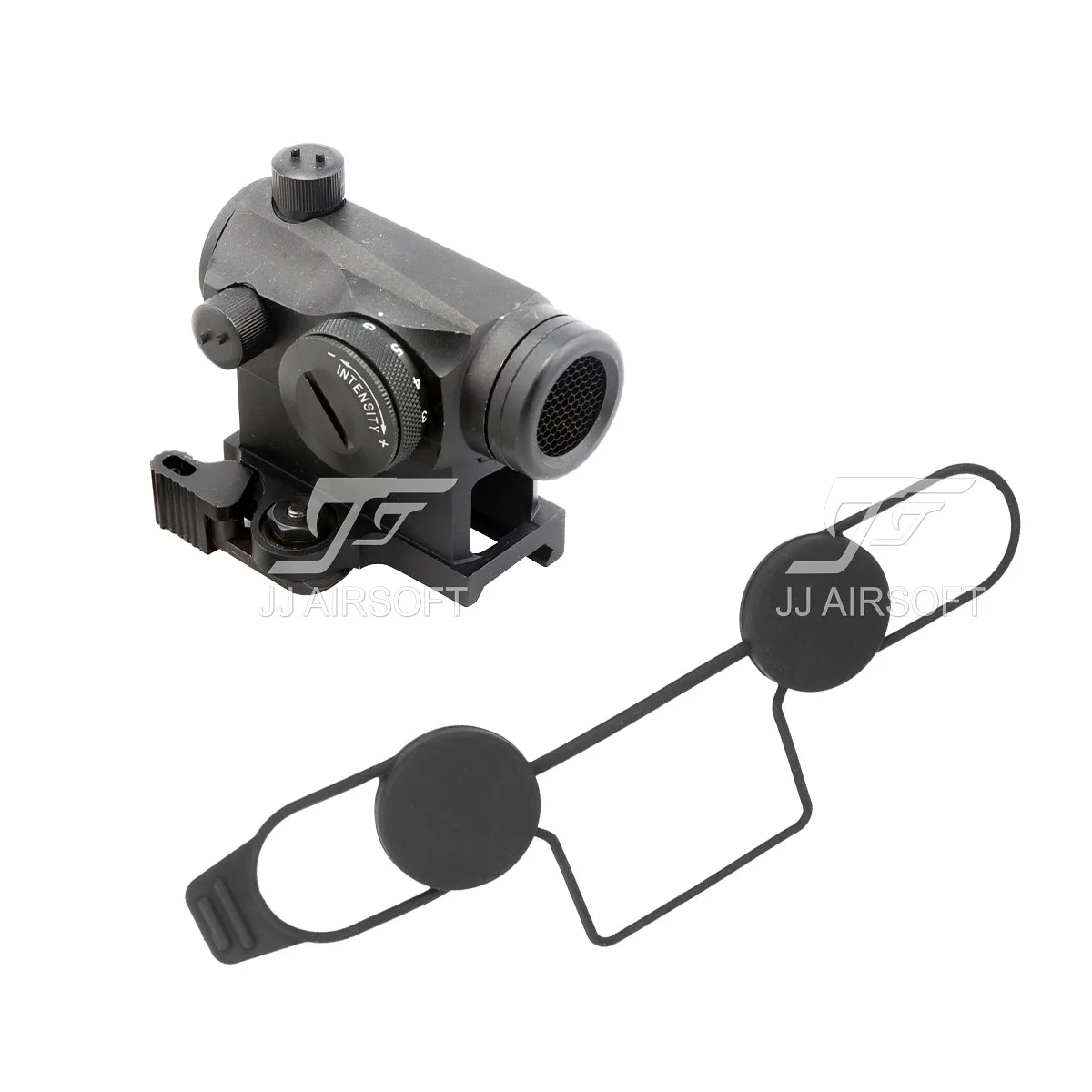 JJ Airsoft Micro 1x24 Red Dot с Killflash / Kill Flash 45 градусов крепление со смещением быстрое и низкое