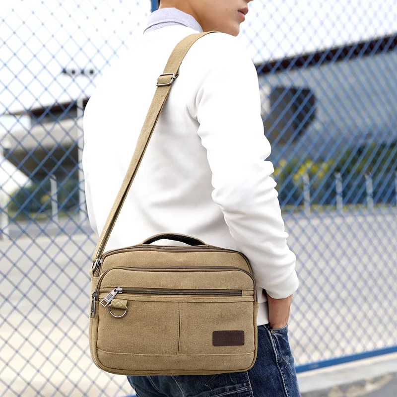 Холщовая Сумка в стиле ретро, мужская сумка через плечо, легкая, для улицы, для путешествий, сумка-мессенджер большой емкости в стиле ретро от AliExpress WW