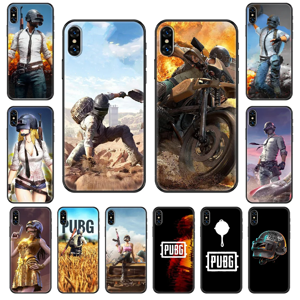 

Game PUBG Phone case For iphone 4 4s 5 5S SE 5C 6 6S 7 8 plus X XS XR 11 PRO MAX 2020 black trend coque silicone hoesjes tpu