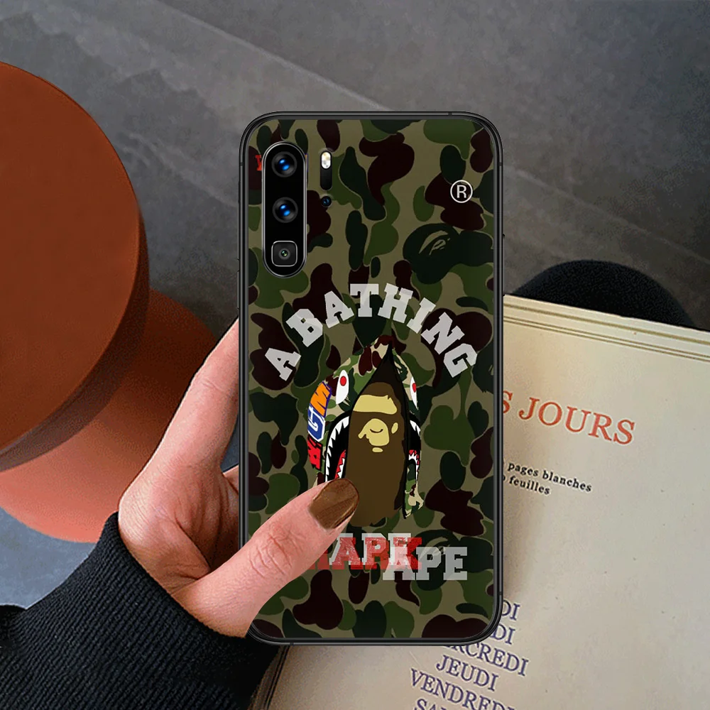 

Sports Brand Shark Monkey Phone Case For Huawei P Mate Smart 10 20 30 40 Lite Z 2019 Pro black Waterproof Soft Etui 3D Cover Tpu