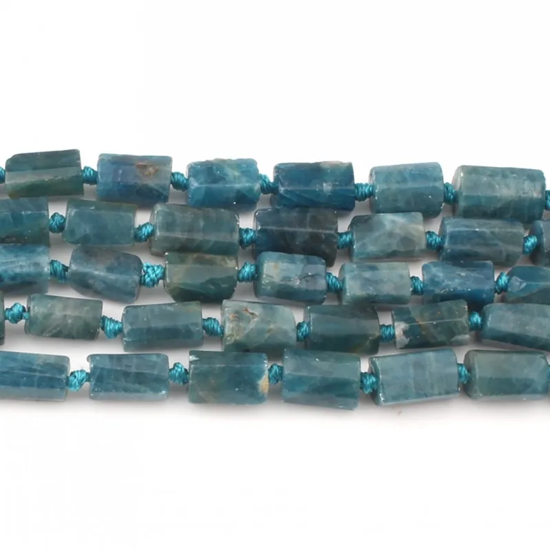 6*9mm Natural Faceted Blue Apatite Stone Beads Cylinder Loose Spacer For DIY Jewelry Making Bracelet Accessories 7.5'' | Украшения
