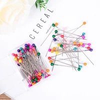 colorful round pearl head pins dressmaking fixed needle weddings corsage florists sewing pin with box accessories diy tools
