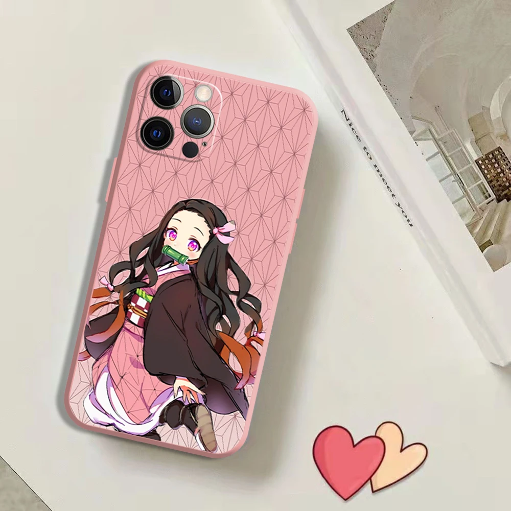 

Demon Slayer Phone Case For iPhone 11 12 13 Pro MAX 6 6S 7 8 Plus XS 12 13 Mini X XR SE 2020 Soft TPU Colorful Cases Funda Anime