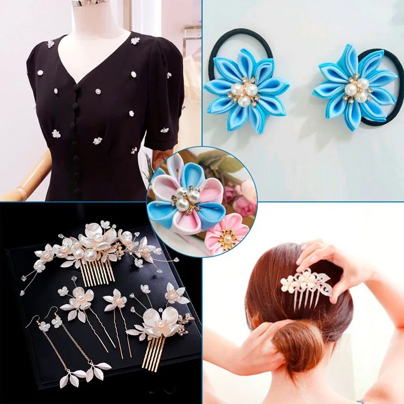 1 Set Flower Shape Crystal Alloy Rhinestone Cabochons For Jewelry Making DIY Earring Hairclip Accessories Finding