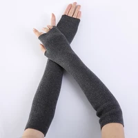 winter autumn imitation cashmere wrist warmer knitted gloves arm warmer for women long arm sleeve womens soft mittens s2829