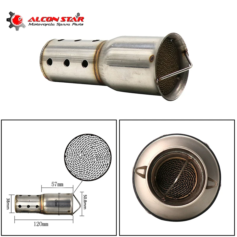 Alconstar 51 мм/60 мм Глушитель для мотокросса катализатор дБ глушитель выхлопная труба