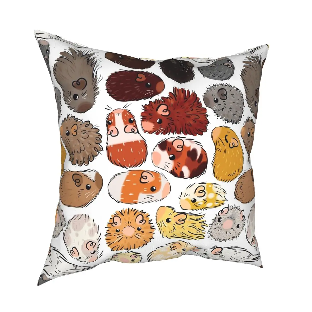 Морская свинка градиентная квадратная Подушка Чехол из полиэстера с узором на