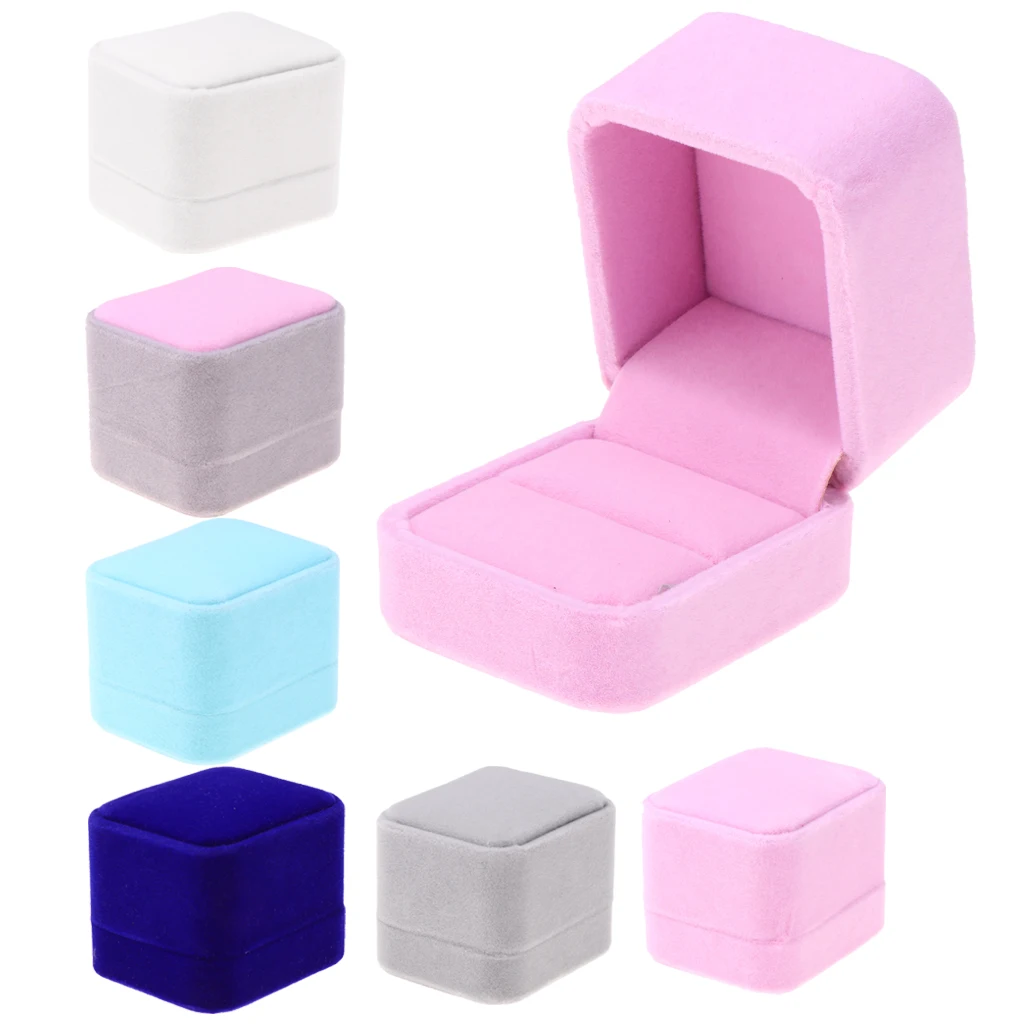 

Velvet Engagement Wedding Earring Ring Pendant Jewelry Display Chic Gift Box
