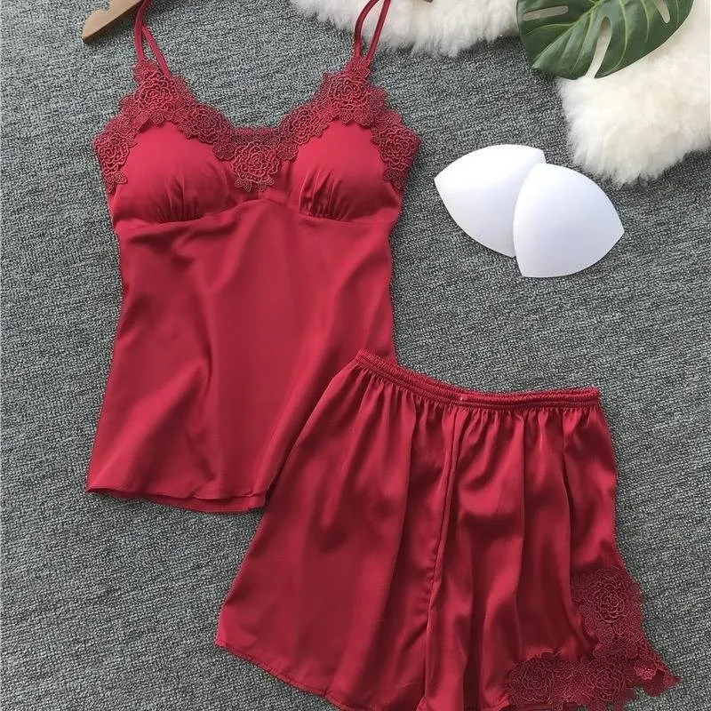 Большие размеры сексуальный пижамный комплект из двух предметов пижамы для