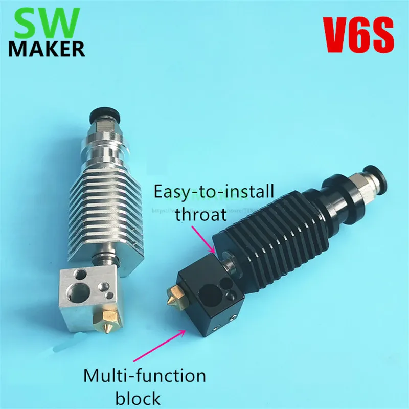 Новый V5S V6S прямой через hotend печатающая головка с шестигранным теплоотвода/PT100
