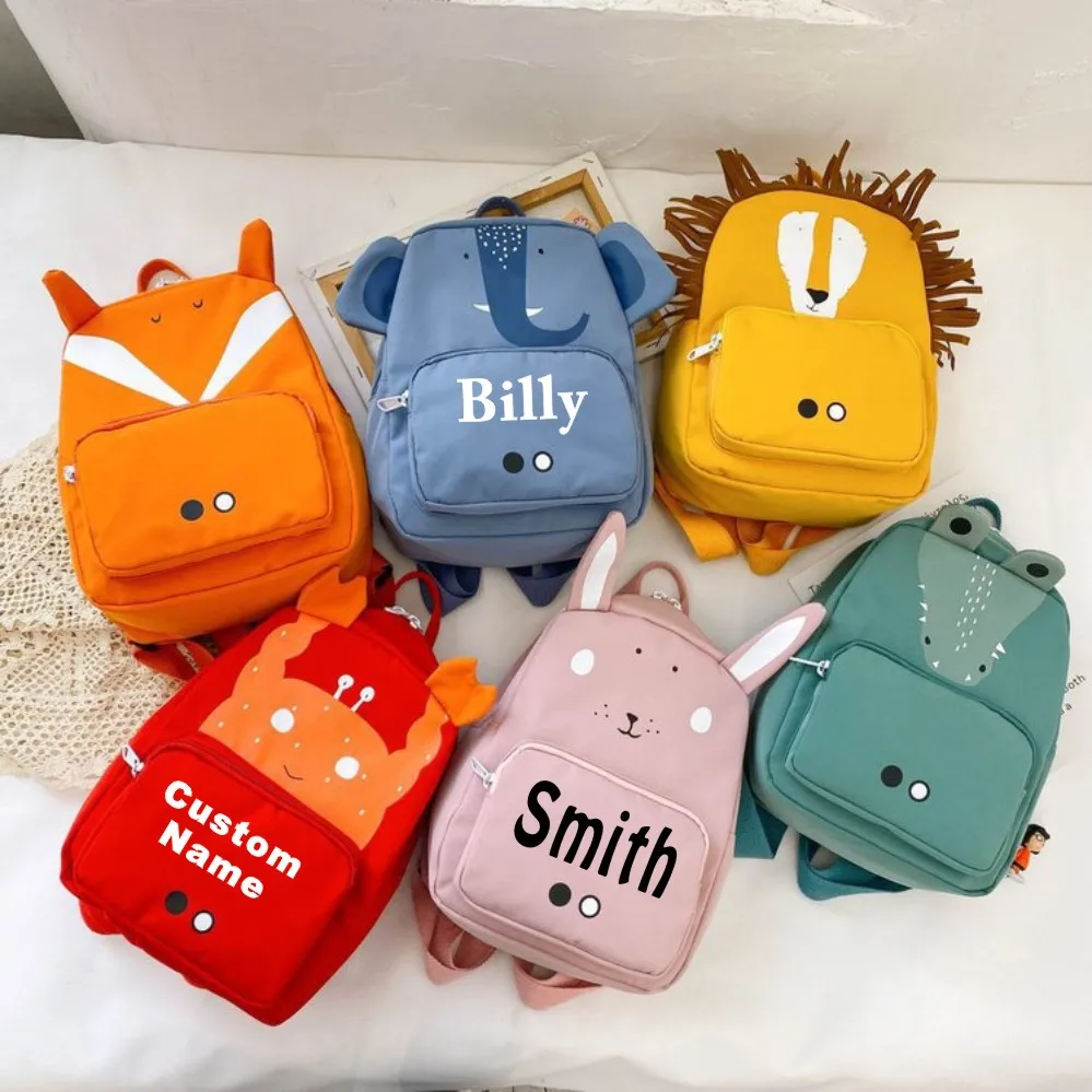 

Детский школьный ранец для мальчиков и девочек, легкий холщовый рюкзак с милыми мультяшными животными для учеников детского сада