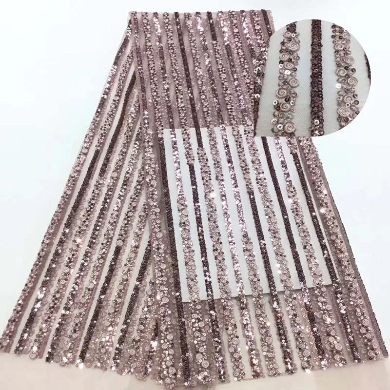 Новый Африканский новейший дизайн 5 ярдов высокое качество тюль ткань с бусинами