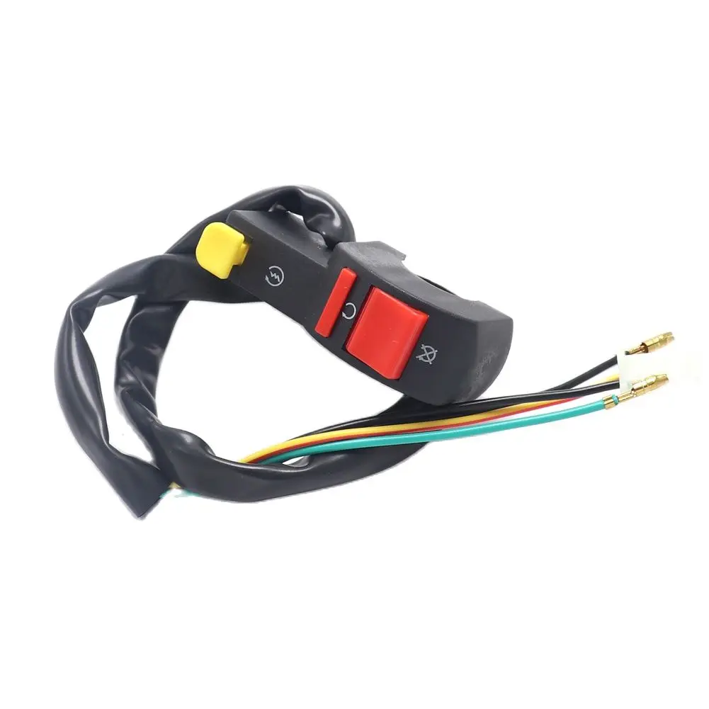 

Motorcycle Switch 22mm 7/8" Handlebar Electric Starter Start & Stop ATV ON/OFF Button Flameout with 4 Wire Connection