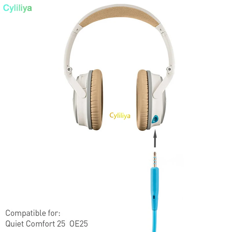 50pcs Audio cables with mic male-male for qc25 wired headset headphone free shipping | Электроника