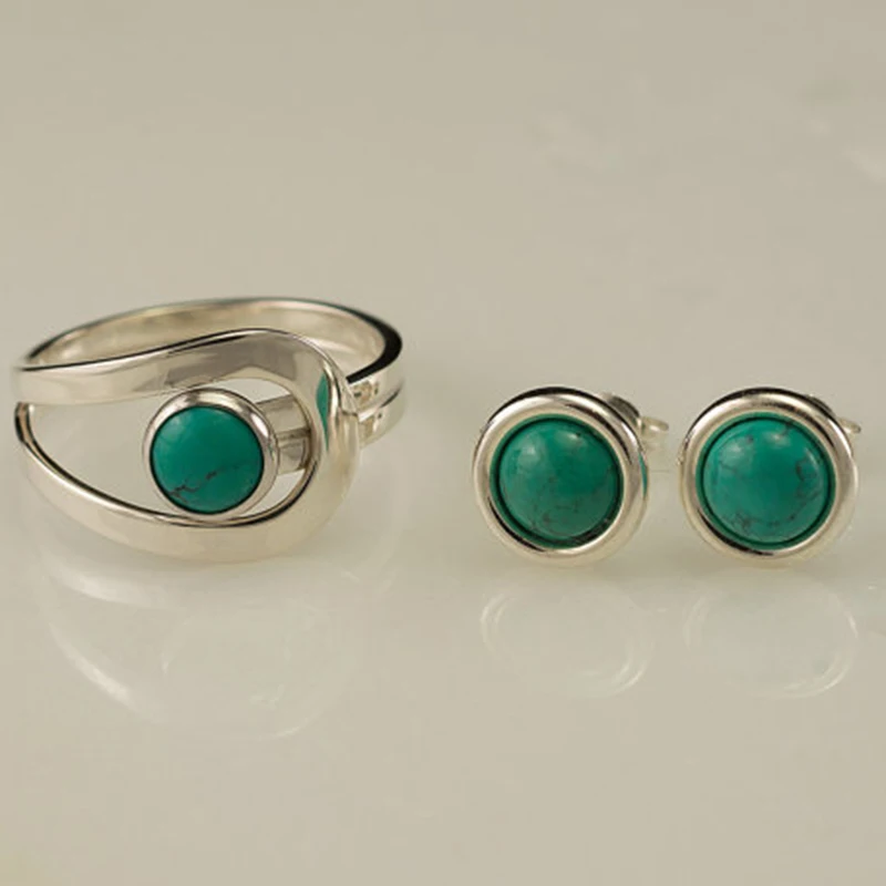 Женское классическое кольцо в стиле бохо серебристое с подвеской свадебный