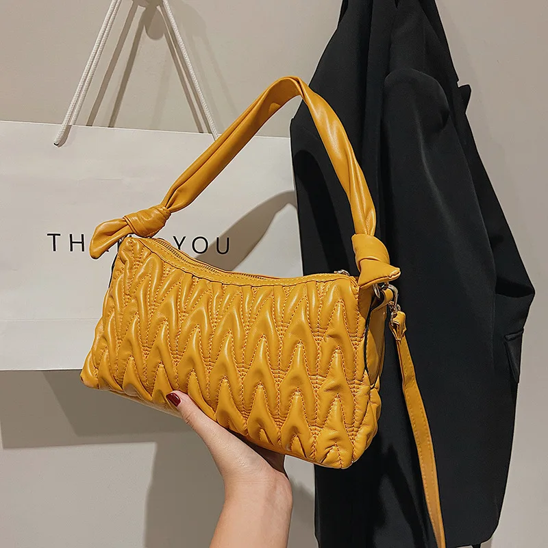 

Fashion Folds Shoulder Bag Women's Small Crossbody Bags Solid Pu Leather Handbags Designer Female Underarm Bags