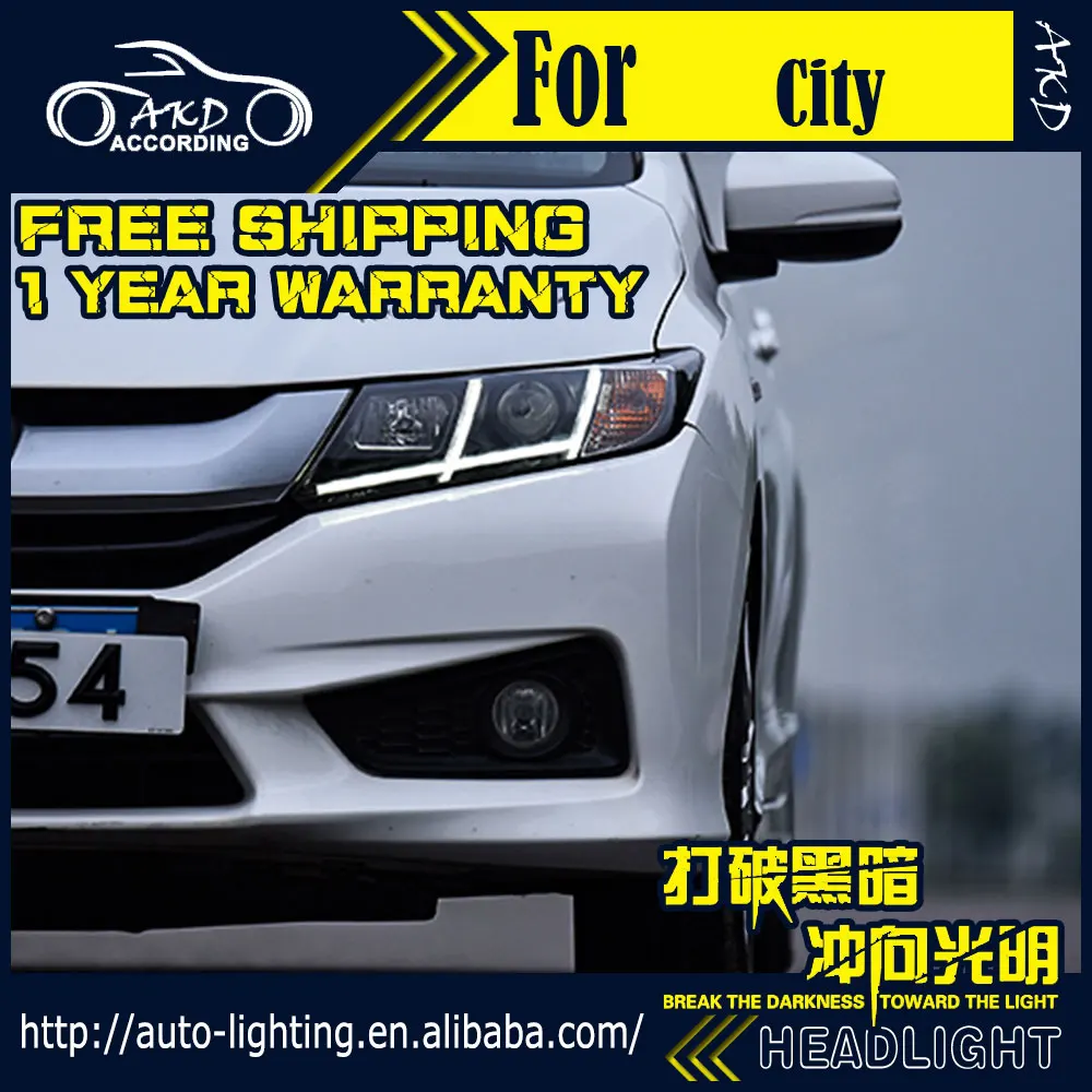 АКД стайлинга автомобилей Фара для Honda City фары Новинка 2014 года город светодиодный