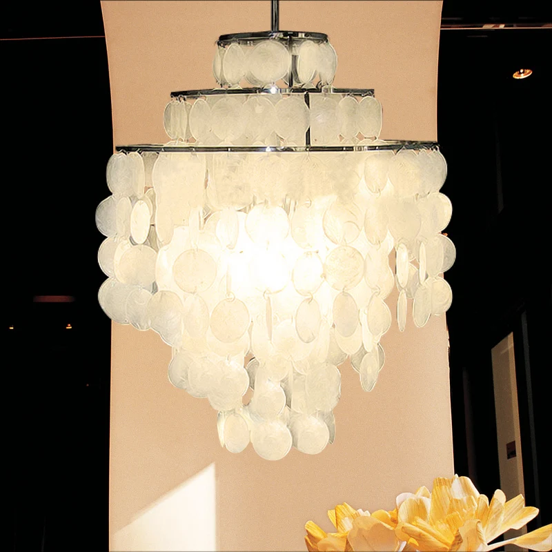 

Modern Minimalist Shell Campanula Droplight Personality Stairs Bedroom Study Bar Dining Room Pendant Light hanglamp