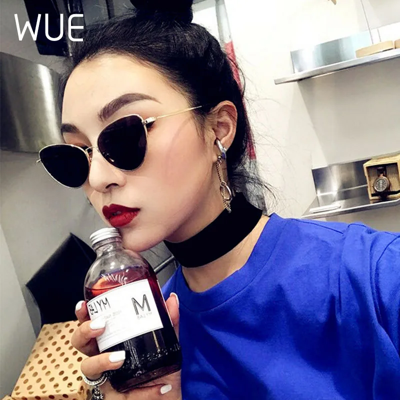 

WUE Fashion Round Sunglasses Women Brand Designer Luxury Metal Sun Glasses Classic Retro Outdoor Eyewear Oculos De Sol Gafas