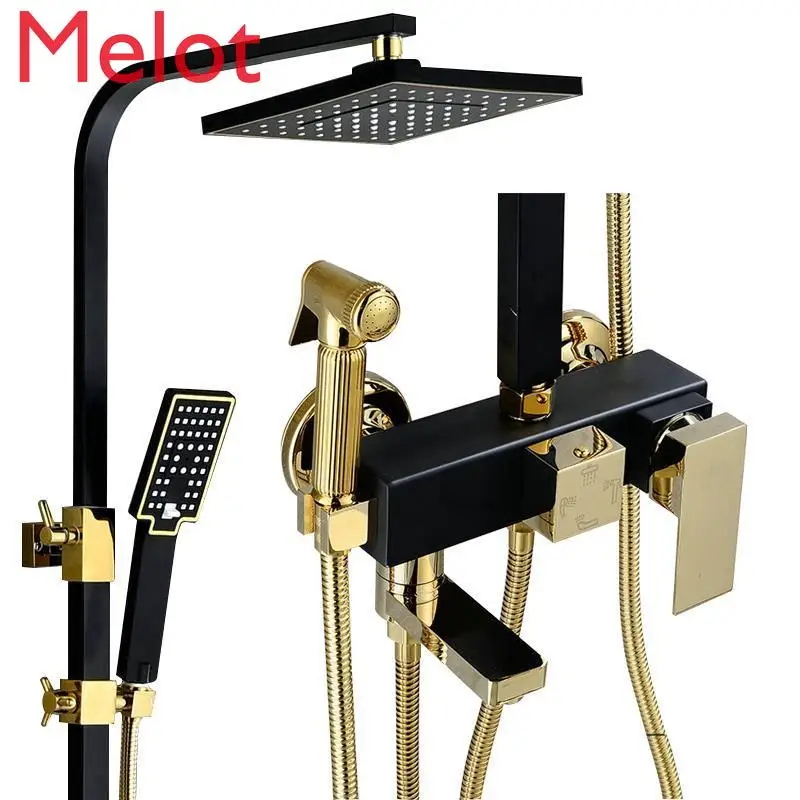 

European-Style Shower Constant Temperature Shower Set Black Rain Faucet Household Miracle Baby Sponge Boost Nozzle