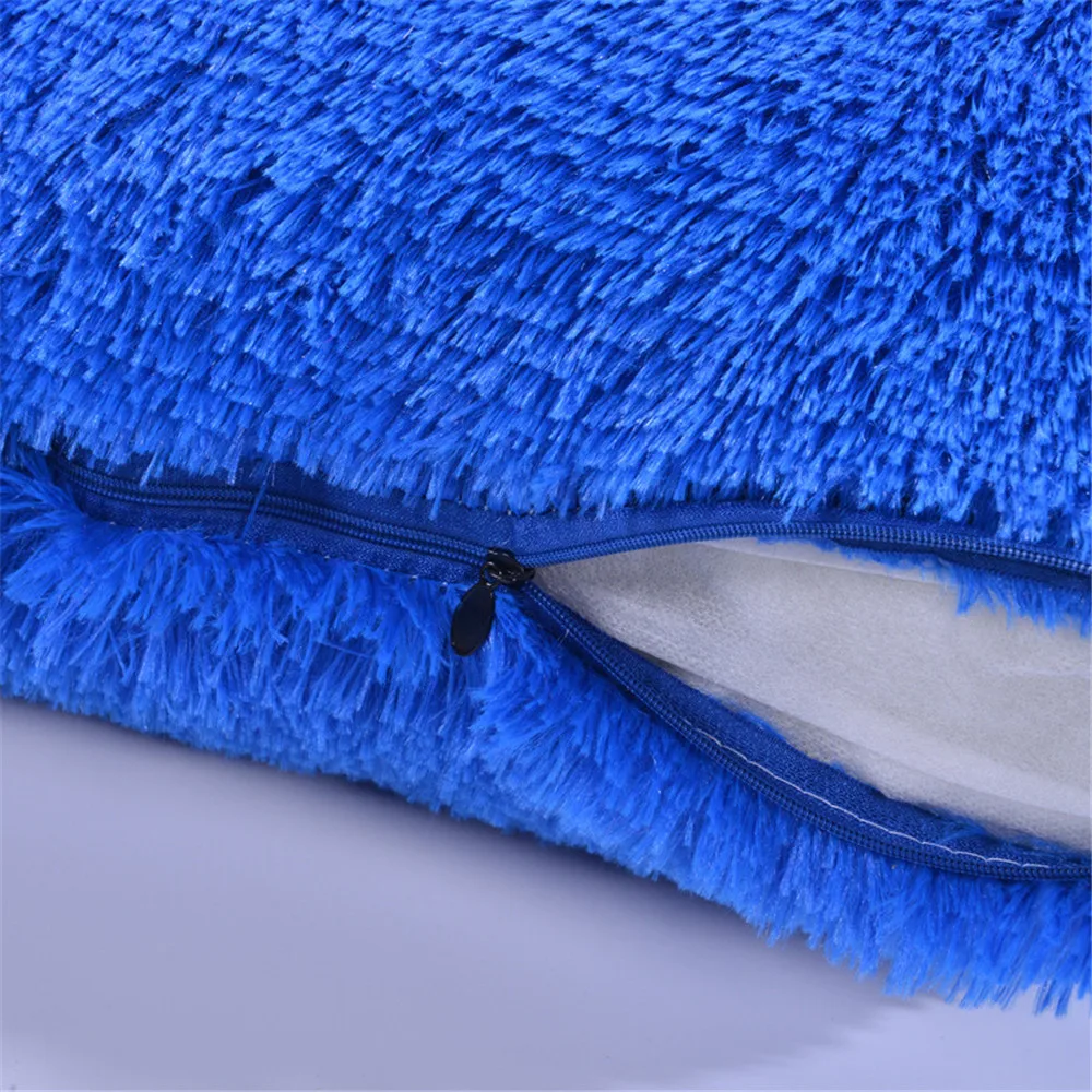 43x43 см однотонная наволочка для подушки длинная плюшевая декоративная диванной