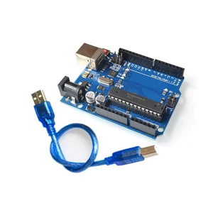 high quality One set UNO R3 Official Box ATMEGA16U2+MEGA328P Chip For Arduino UNO R3 Development board + USB CABLE