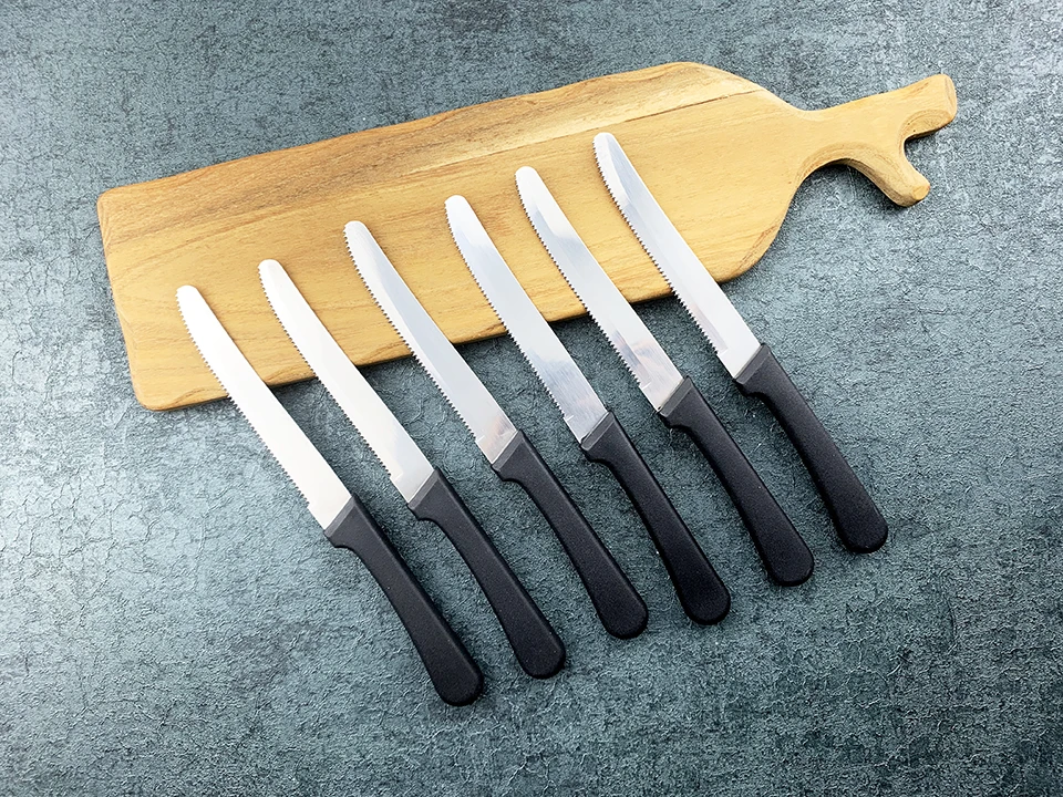 Нож из нержавеющей стали для стейка Рождественский ужин черная ручка столовая