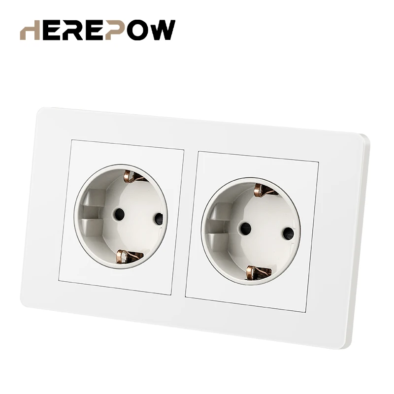 Herepow розетки стеклянные электрические двойные Розетка двойная в сборе с