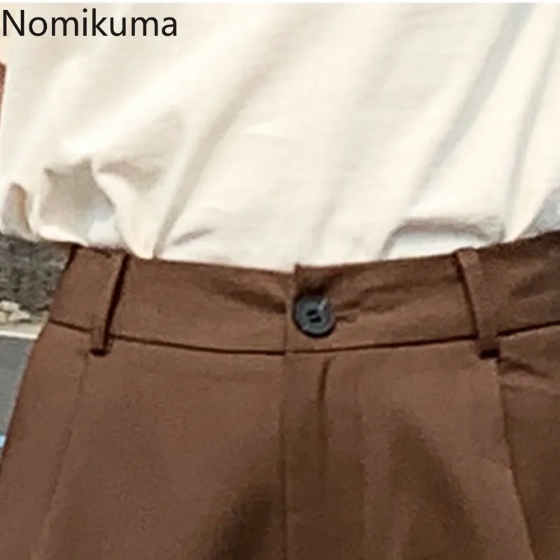 Nomikuma High Waist Shorts Women Solid Color Suit Short Pants Female Korean BF Style Streetwear 2020 New Leisure Daily 3a764 | Женская