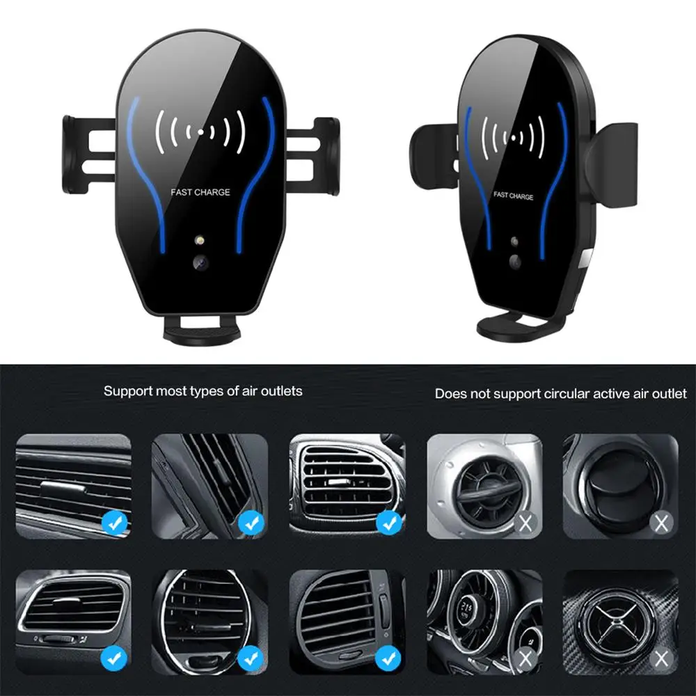 

10W IR Automatic Car Phone Holder QI Wireless charger For iPhone Samsung phone holder in the car Fast Charging Mount Stand FS