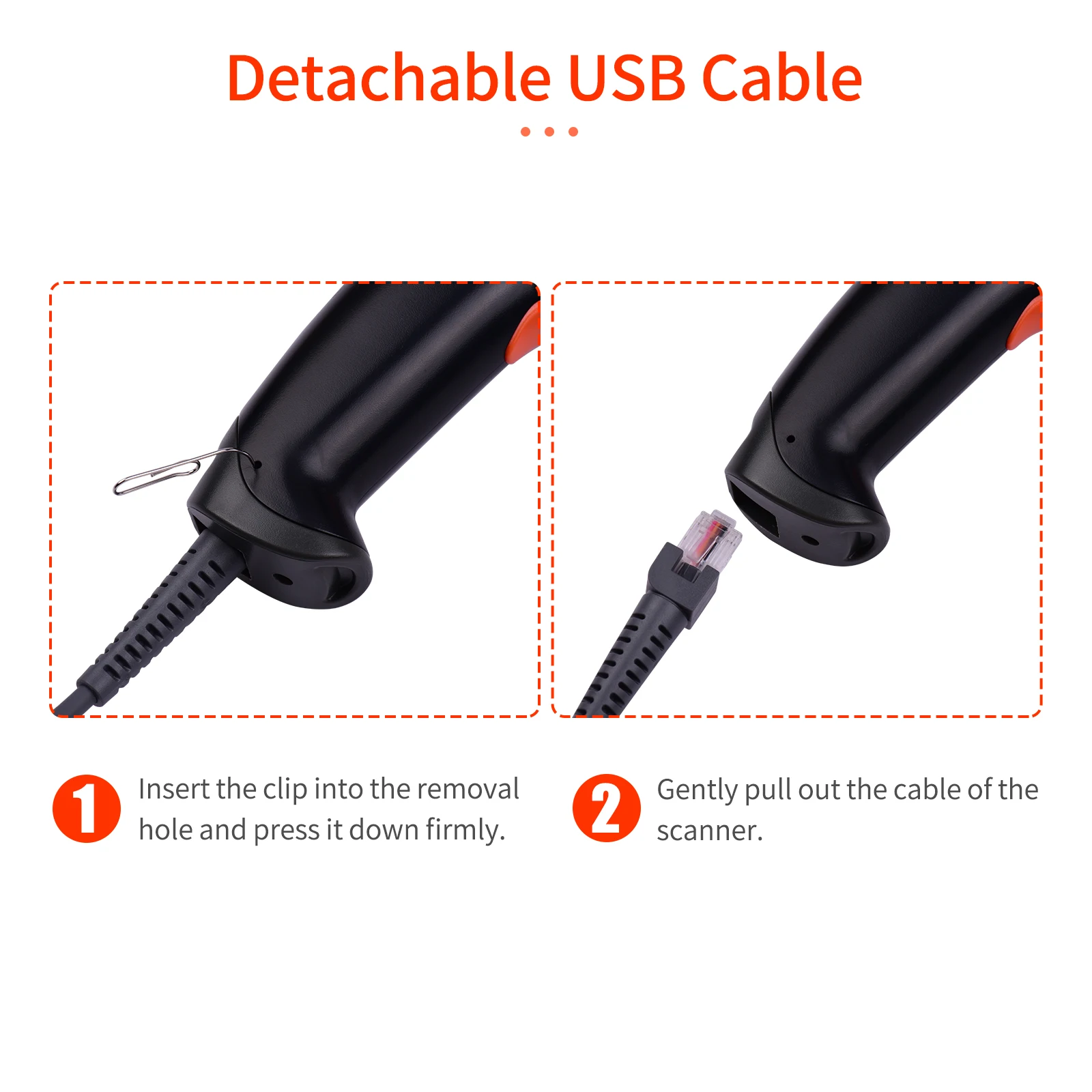 USB-сканер штрих-кода Aibecy 1D2D/QR проводной Ручной считыватель ручной