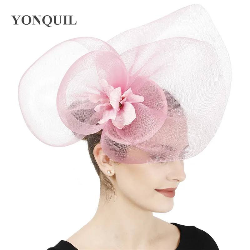 

Bridal Wedding Sinamay Fascinator Hat Headband With Nice Flower Headpiece Gorgeous Women Party Tea Dinner Hair Accessories