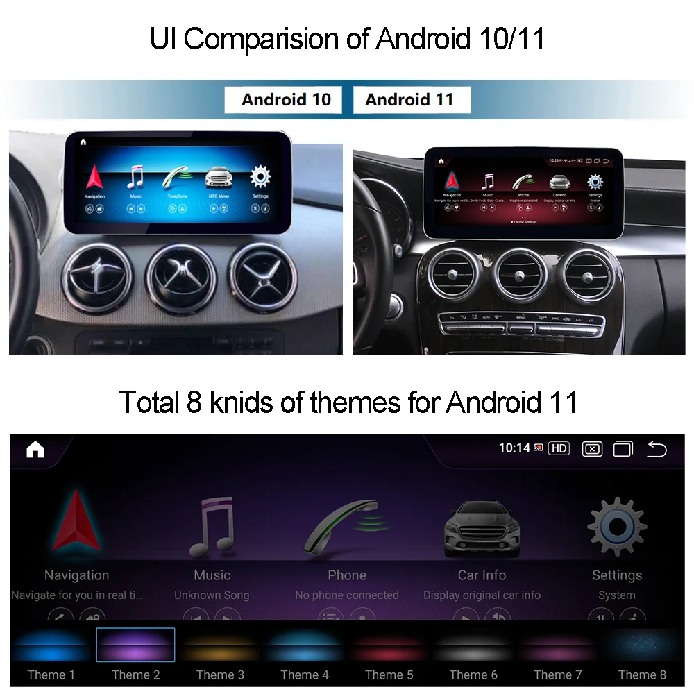 10 25/12 5 дюймов Android 11 дисплей 4G для Benz CLA GLA A Class W176 2015-2018 автомобильный радиоприемник
