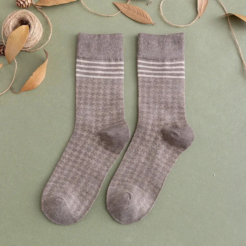 light gray Jeseca милые носки в японском стиле для девочек г. Осенне-зимние толстые теплые носки для женщин Harajuku, винтажные уличные хлопковые носки - Цвет: light gray